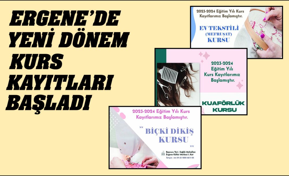 Ergene'de Yeni Dönem Kurs Kayıtları Başladı