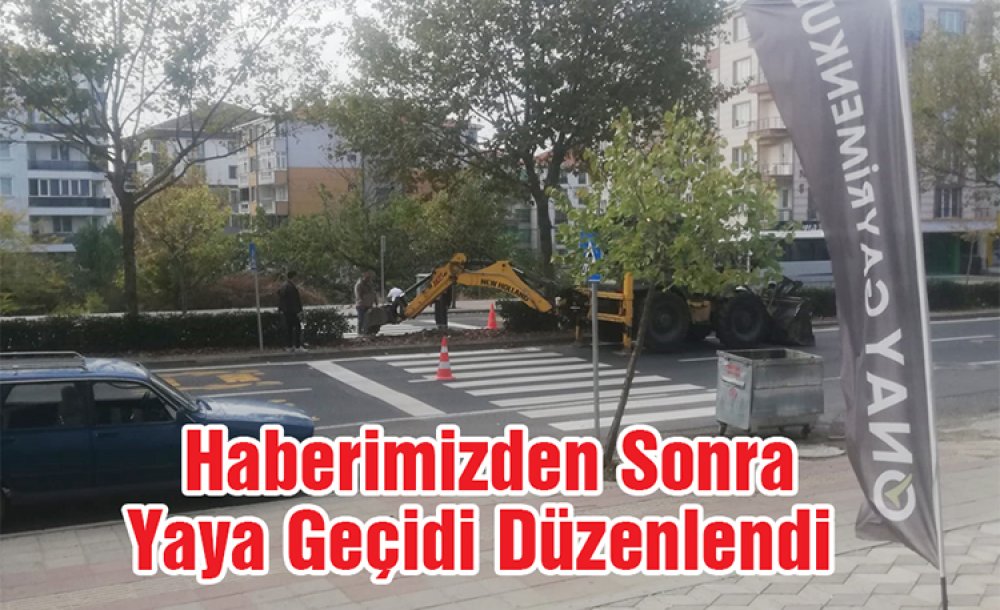 Haberimizden Sonra Yaya Geçidi Düzenlendi 