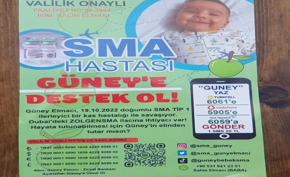 Sma Hastası Güney Bebek Destek Bekliyor