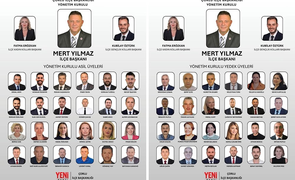 Yeni Parti Çorlu Yönetim Kurulu Belirlendi