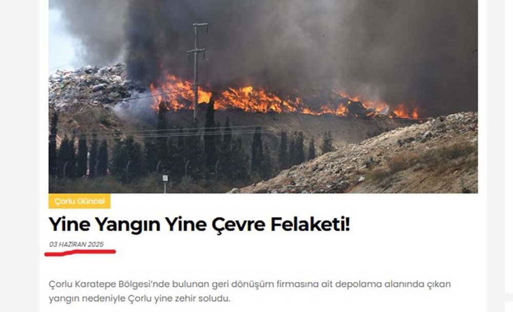 Yine Aynı Tesis, Yine Yangın!