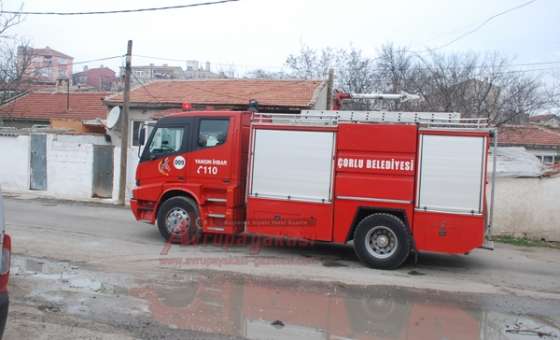 Çorlu`da Baca Yangını