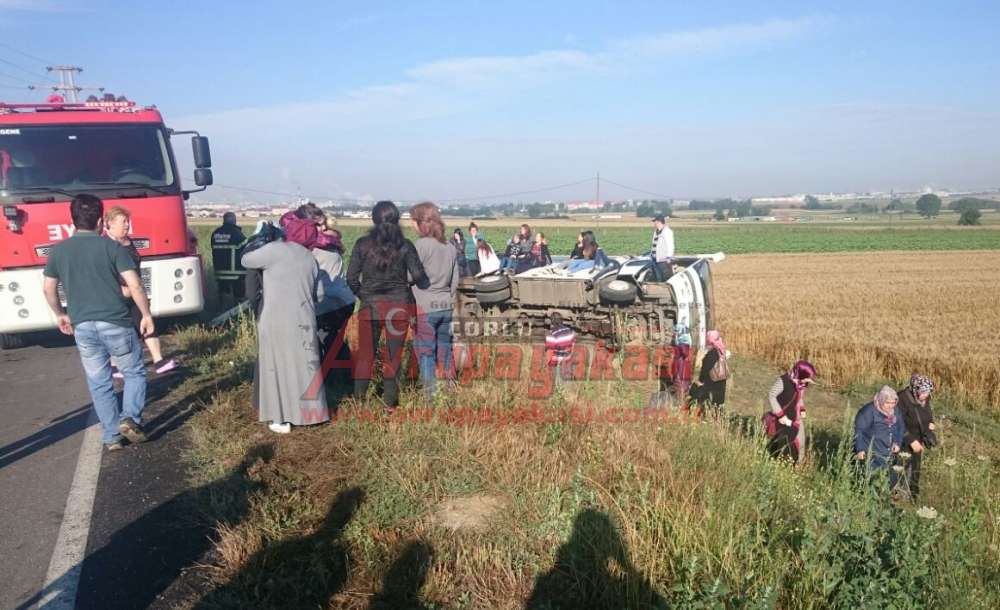 Ergene'de Işçi Servisi Devrildi 18 Yaralı