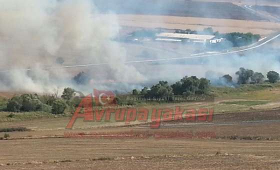 Çorlu`da Anız Yangını - 1
