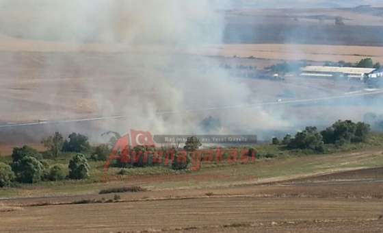 Çorlu`da Anız Yangını - 2