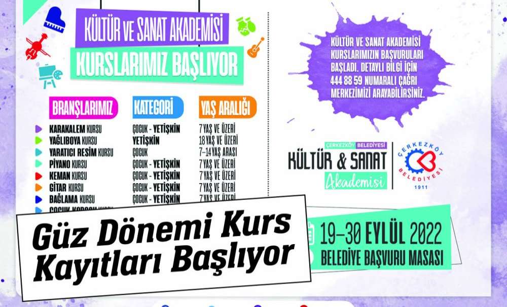 Güz Dönemi Kurs Kayıtları Başlıyor