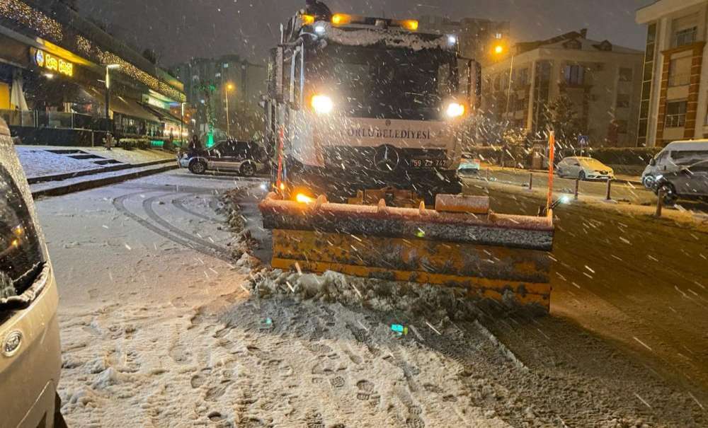 Çorlu'da Kar Yağışı Etkili Oldu