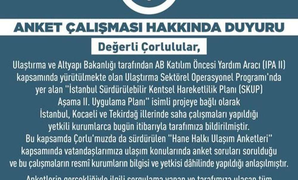 Belediyeden 'Anket Dolandırıcılığıyla' İlgili Yeni Açıklama